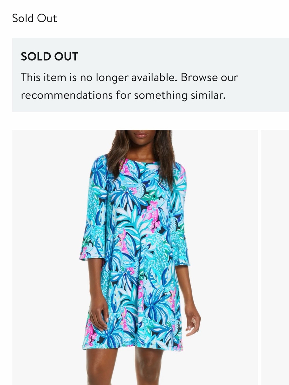 Lilly Pulitzer Teal & Pink Tropical Swim Cover-Up Dress - Picture 5 of 6